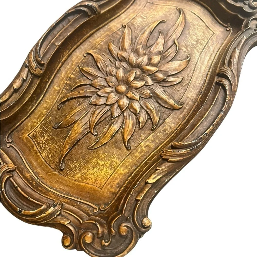 Beautiful Rustic Rectangle Carved Tray